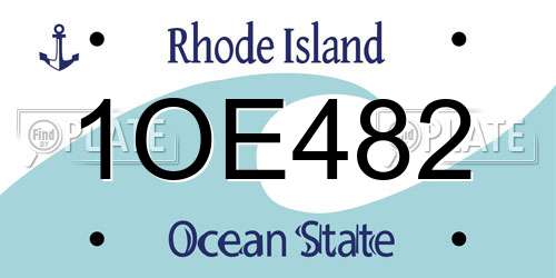 1OE482 Rhode Island License Plate