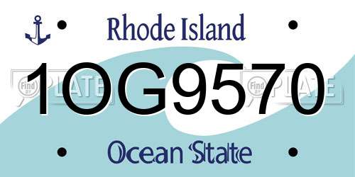 1OG9570 Rhode Island License Plate