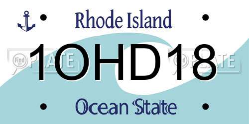 1OHD18 Rhode Island License Plate