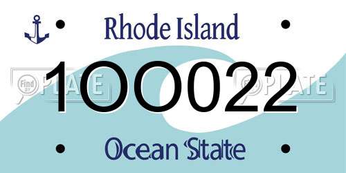 1OO022 Rhode Island License Plate