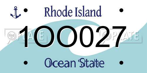 1OO027 Rhode Island License Plate