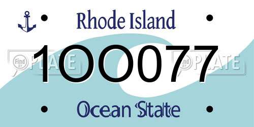 1OO077 Rhode Island License Plate