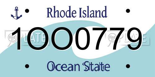 1OO0779 Rhode Island License Plate
