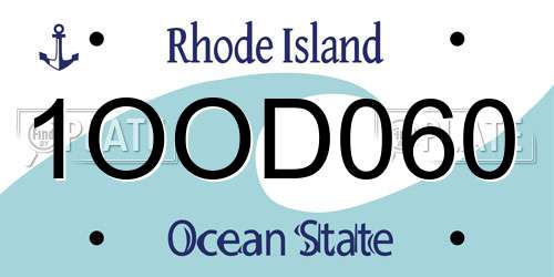 1OOD060 Rhode Island License Plate