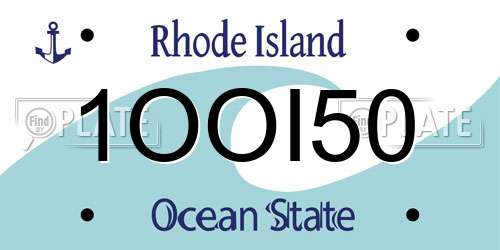 1OOI50 Rhode Island License Plate