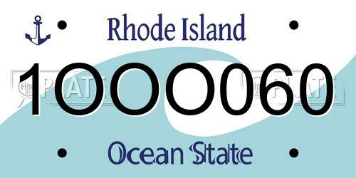 1OOO060 Rhode Island License Plate