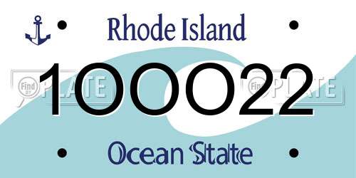 1OOO22 Rhode Island License Plate