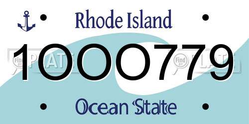 1OOO779 Rhode Island License Plate
