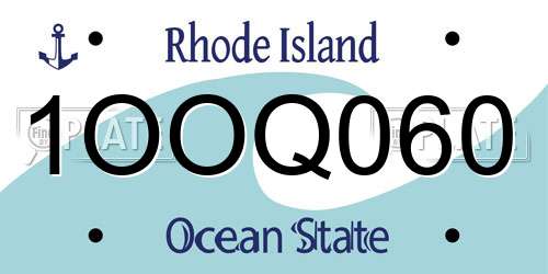 1OOQ060 Rhode Island License Plate
