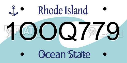 1OOQ779 Rhode Island License Plate