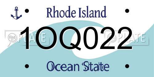 1OQ022 Rhode Island License Plate