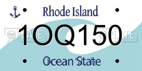 1OQ150 Rhode Island License Plate