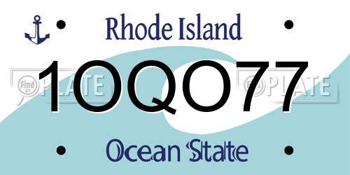 1OQO77 Rhode Island License Plate