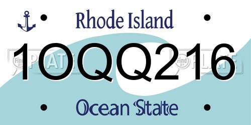 1OQQ216 Rhode Island License Plate