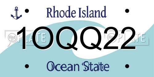 1OQQ22 Rhode Island License Plate