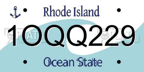 1OQQ229 Rhode Island License Plate