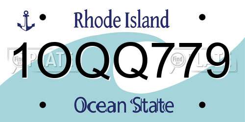 1OQQ779 Rhode Island License Plate