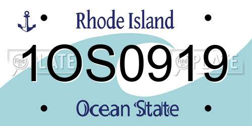 1OS0919 Rhode Island License Plate