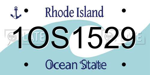 1OS1529 Rhode Island License Plate