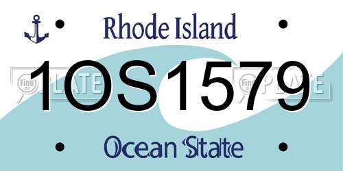 1OS1579 Rhode Island License Plate