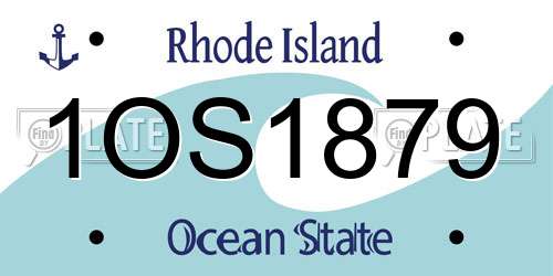 1OS1879 Rhode Island License Plate