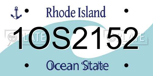 1OS2152 Rhode Island License Plate