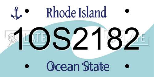 1OS2182 Rhode Island License Plate