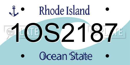 1OS2187 Rhode Island License Plate