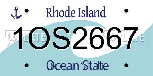 1OS2667 Rhode Island License Plate