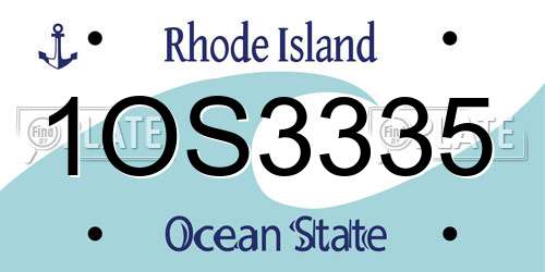1OS3335 Rhode Island License Plate