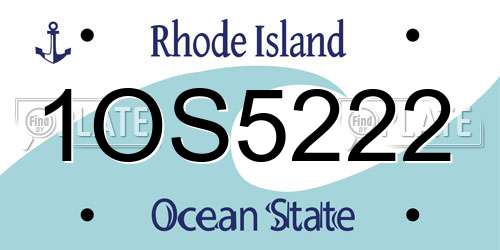 1OS5222 Rhode Island License Plate