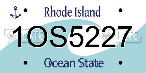 1OS5227 Rhode Island License Plate
