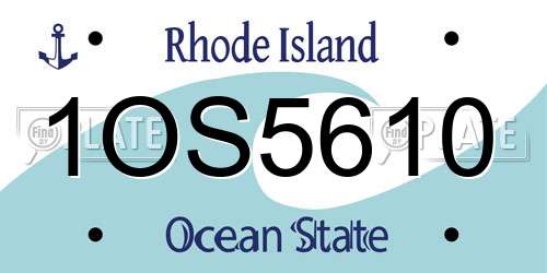 1OS5610 Rhode Island License Plate