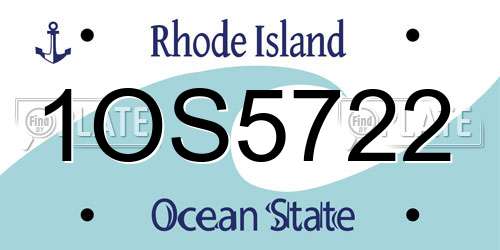 1OS5722 Rhode Island License Plate