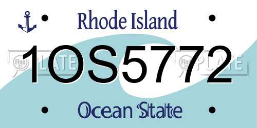 1OS5772 Rhode Island License Plate