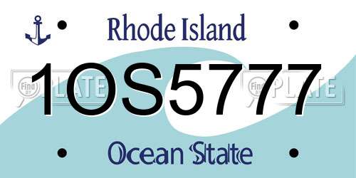 1OS5777 Rhode Island License Plate