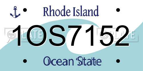 1OS7152 Rhode Island License Plate