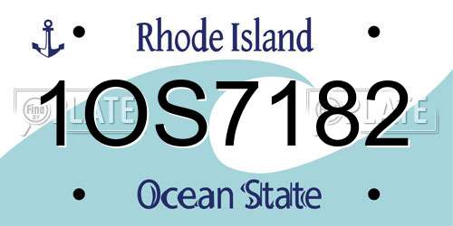 1OS7182 Rhode Island License Plate