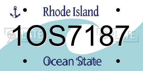 1OS7187 Rhode Island License Plate