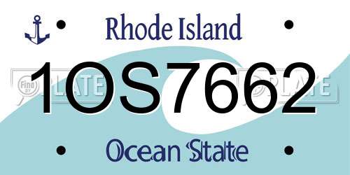 1OS7662 Rhode Island License Plate