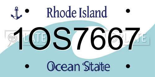 1OS7667 Rhode Island License Plate