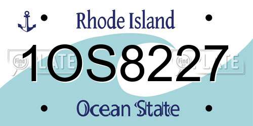 1OS8227 Rhode Island License Plate