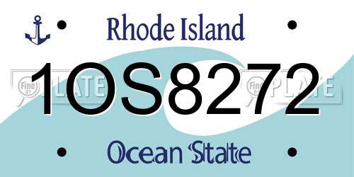 1OS8272 Rhode Island License Plate