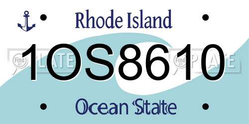 1OS8610 Rhode Island License Plate
