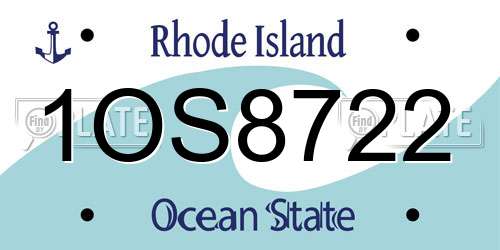 1OS8722 Rhode Island License Plate