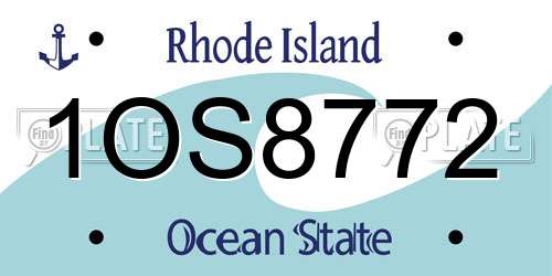 1OS8772 Rhode Island License Plate