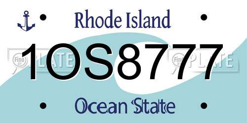 1OS8777 Rhode Island License Plate