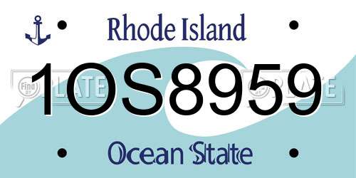 1OS8959 Rhode Island License Plate