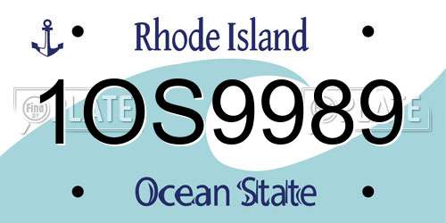 1OS9989 Rhode Island License Plate