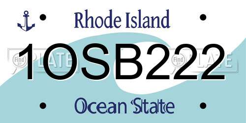 1OSB222 Rhode Island License Plate